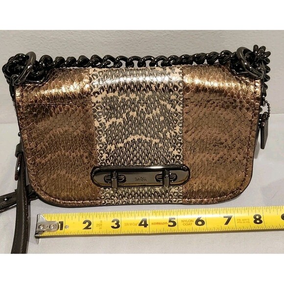 Coach Swagger Shoulder Bag 20 in Metallic Striped Mixed Snakeskin - Picture 9 of 16